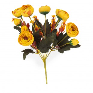 Buchet bujori artificiali galbeni 20 cm